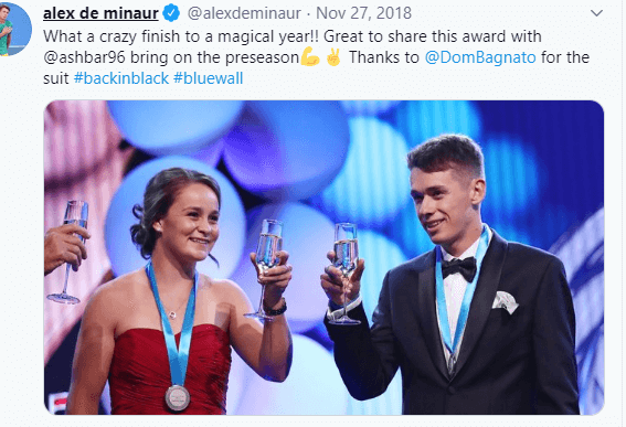 Alex de Minaur With Ashleigh Barty